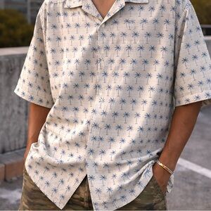🌴 Y2K FUBU Palm Tree Button-Up Shirt 🌴